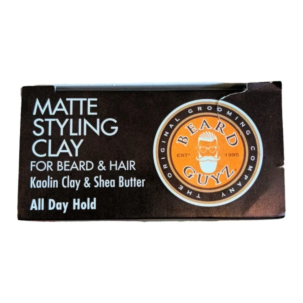 Beard Guyz Moldable Matte Styling‎ Clay For All Day Hold Hair Kaolin 3 oz New